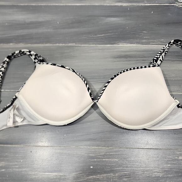 Kenneth Cole New York Bikini Swim Top 38 B/C Black and White Print - Picture 4 of 6